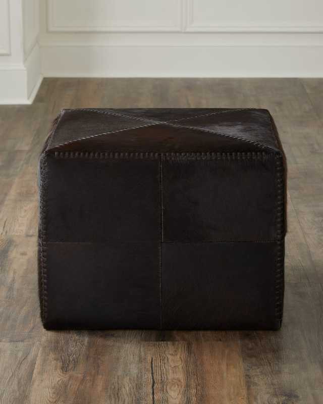 Espresso Hair Hide Ottoman