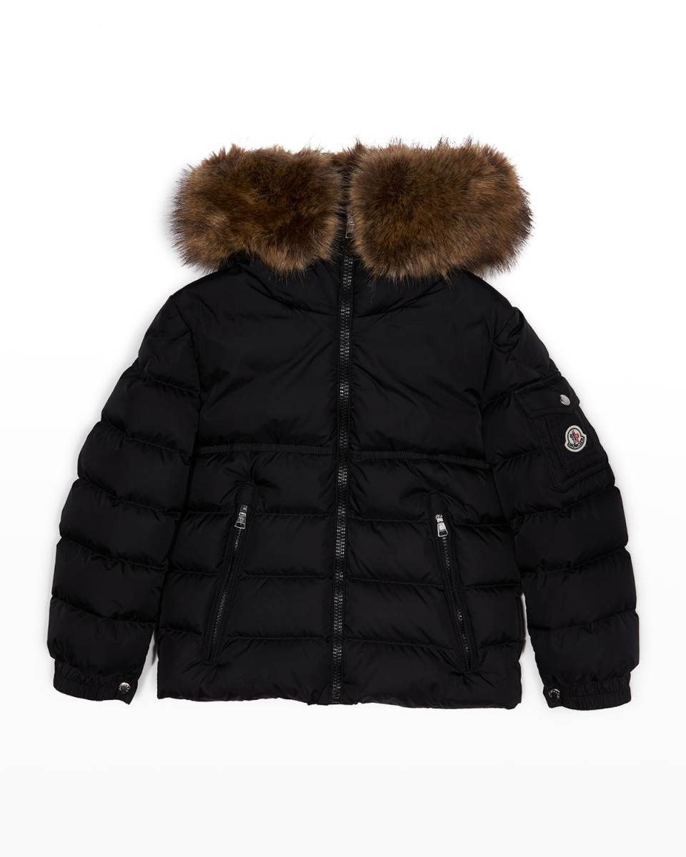 Boy's Byron Faux Fur Hooded Puffer Jacket, Size 4-6