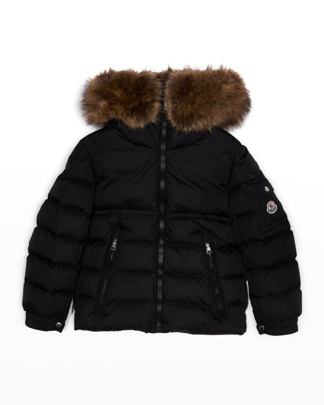 Boy's Byron Faux Fur Hooded Puffer Jacket, Size 4-6