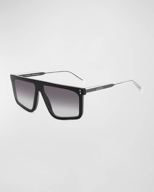 Flat-Top Acetate Rectangle Sunglasses