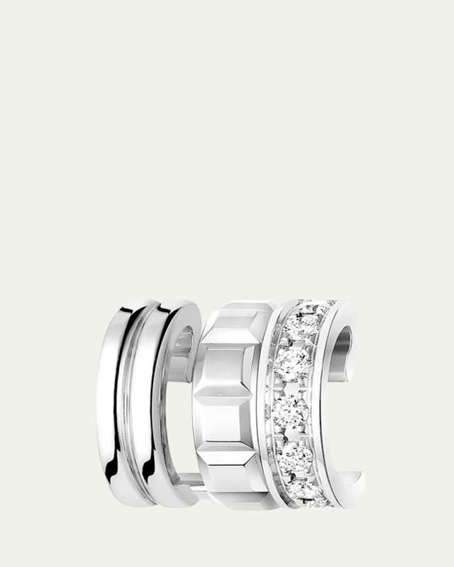 White Gold Quatre Radiant Diamond Ear Clip, Single