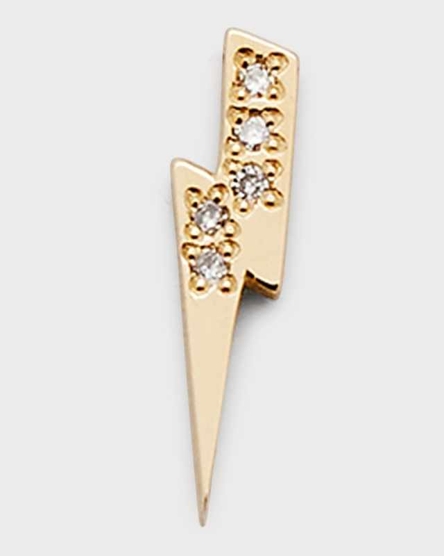 Lightning Bolt Single Stud Earring with Diamonds