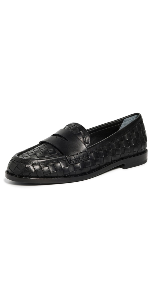 Loeffler Randall Rachel Woven Leather Loafers Black