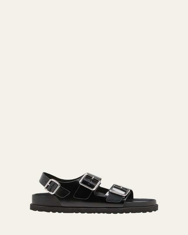 Milano Leather Dual-Buckle Slingback Sandals