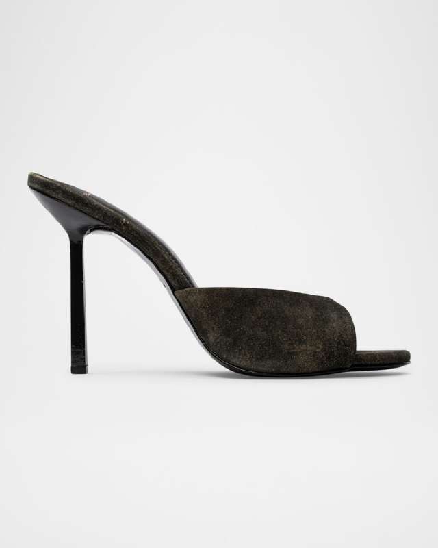 Nori Snake-Embossed Stiletto Mules