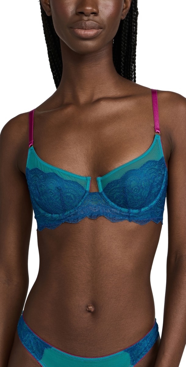 Dora Larsen Rae Lace Underwire Bra Peacock