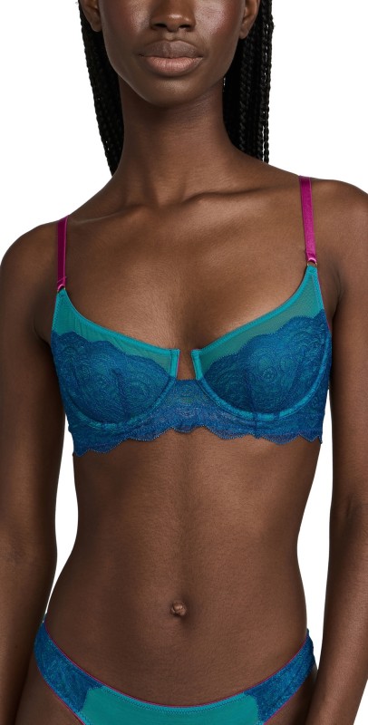 Dora Larsen Rae Lace Underwire Bra Peacock