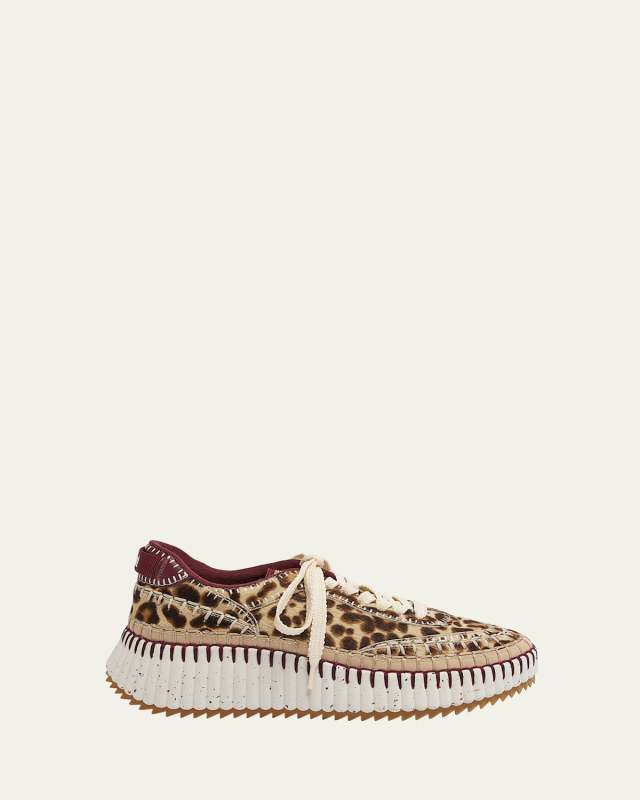 Nama Leopard Stitch Walking Sneakers