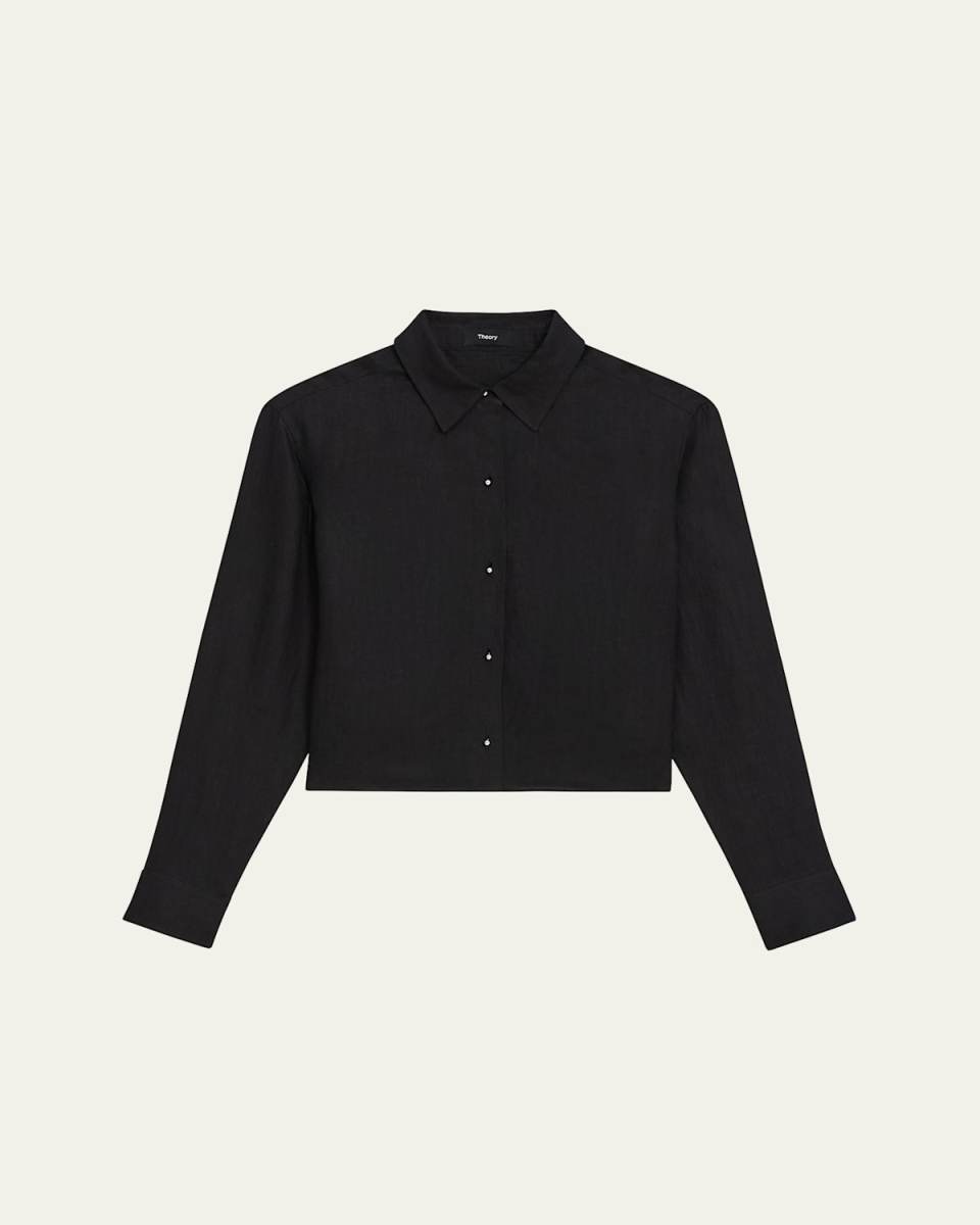 Drape Hemp Tapered Crop Shirt