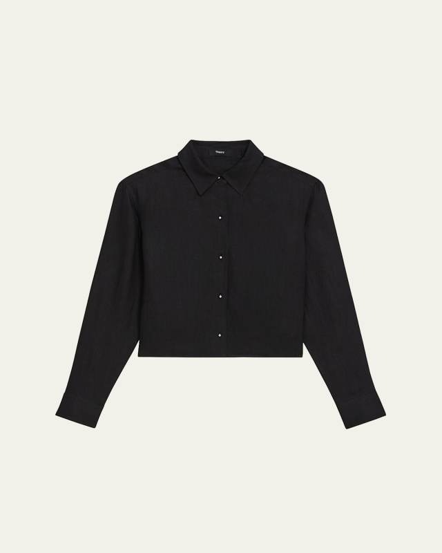 Drape Hemp Tapered Crop Shirt