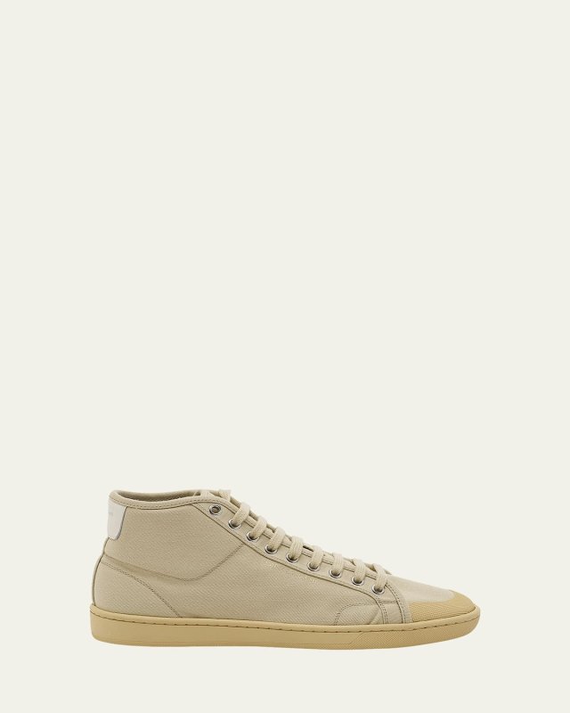 Nylon Mid-Top Court Sneakers