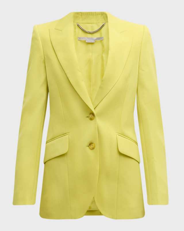 Single-Breasted Fitted Wool-Blend Blazer