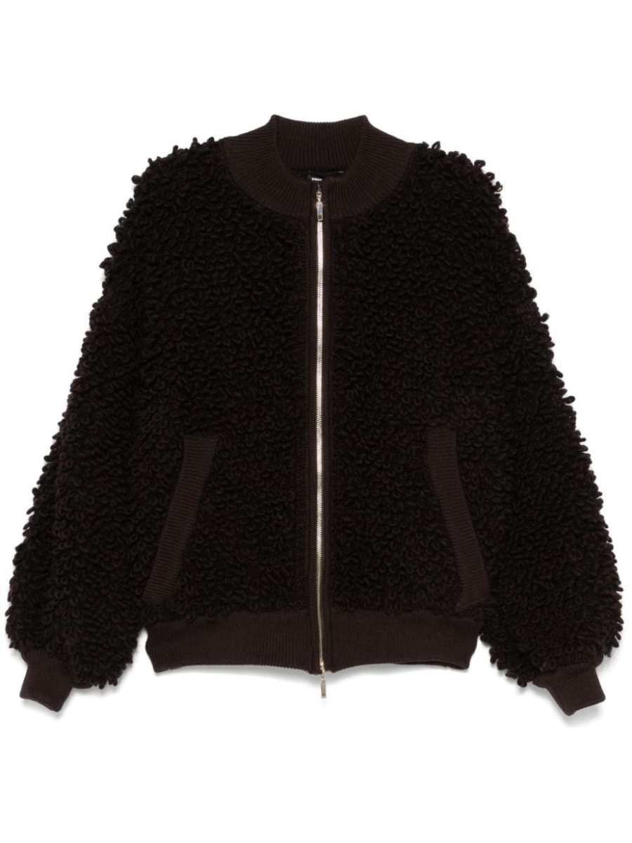 bouclé bomber jacket
