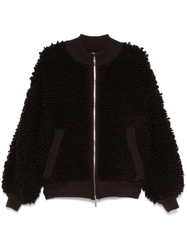 bouclé bomber jacket
