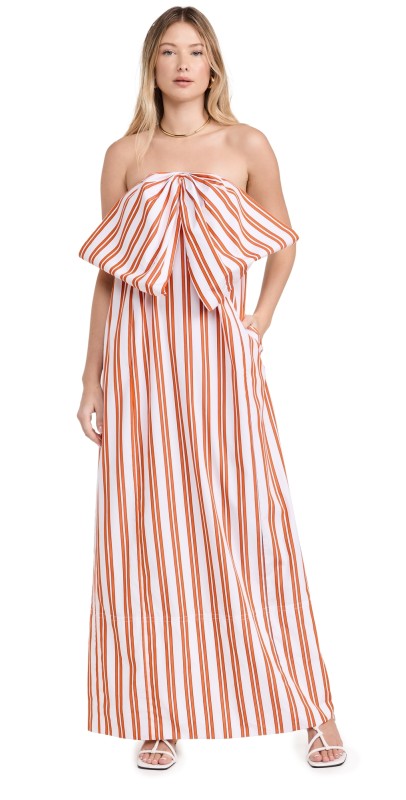 Nackiye Dance Floor Dress Orange Stripe