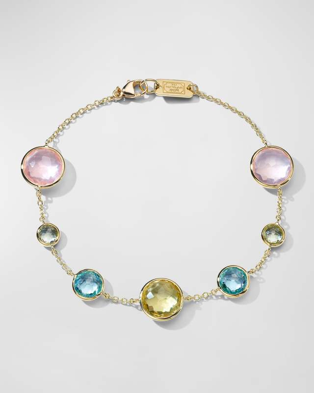 7-Stone Link Bracelet in 18K Gold