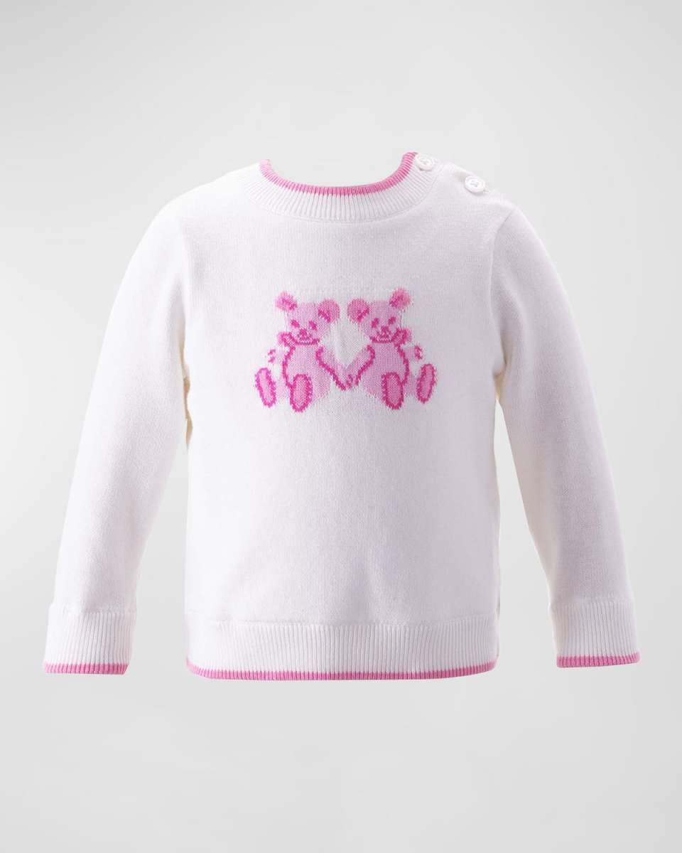 Girl's Teddy Intarsia Sweater, Size 6M-24M