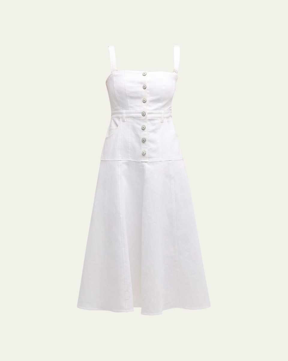 Veena Fit & Flare Midi Pinafore Dress