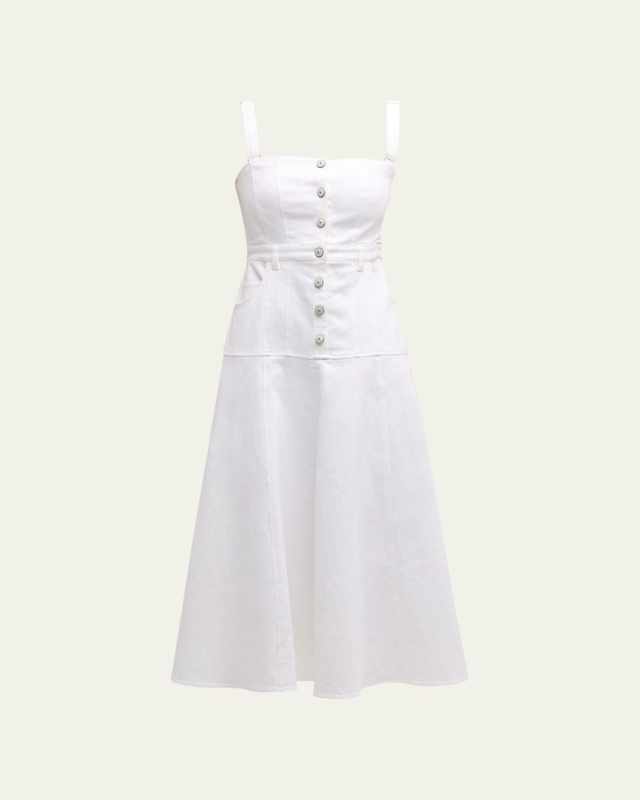 Veena Fit & Flare Midi Pinafore Dress