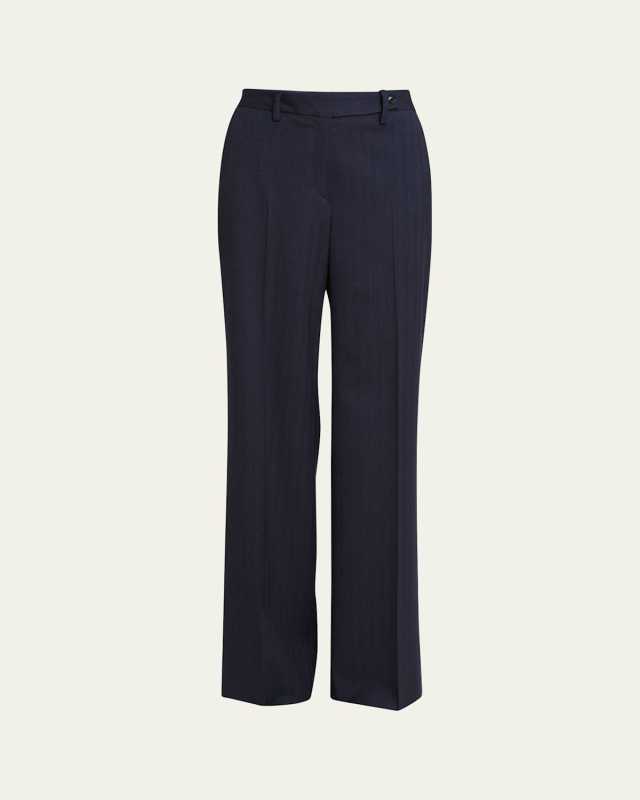 Chevron Wide Leg Wool Pants