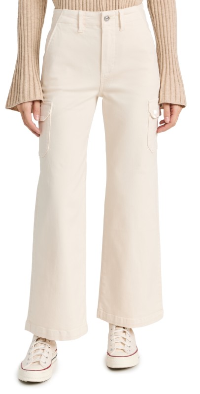PAIGE Carly Jeans with Cargo Pockets Quartz Sand