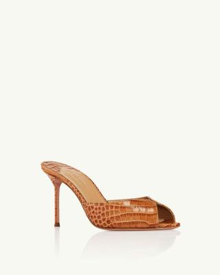 Aquazzura Alex Rivière 85 croc-effect leather mules