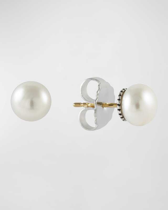 Luna Sterling Silver Pearl 8mm Stud Earrings