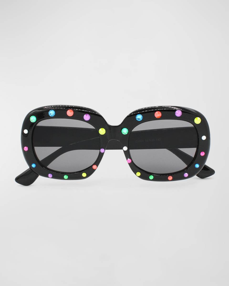 Girl's Multicolor Crystal Oval Sunnies
