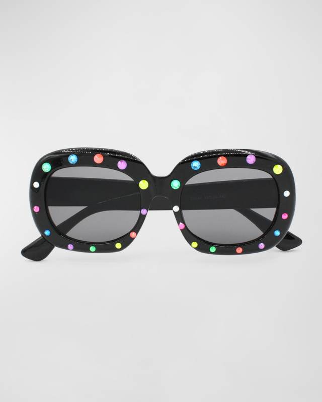 Girl's Multicolor Crystal Oval Sunnies