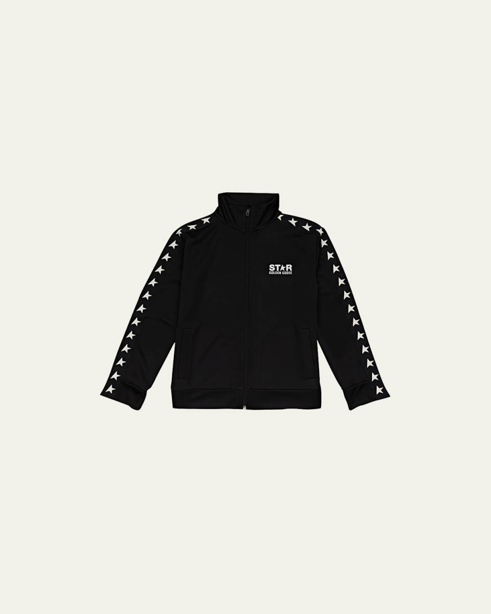 Boy's Zipped Star-Printed Track Jacket, Size 4-10
