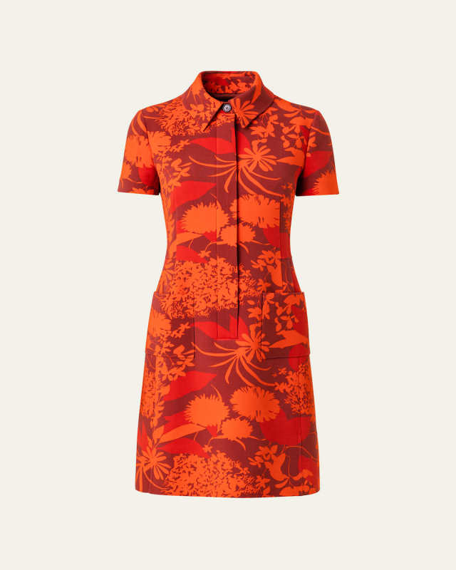 Abraham Flower Print Wool Shirtdress