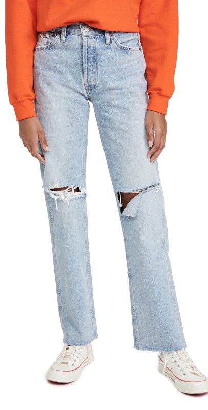 RE/DONE 90s High Rise Rigid Loose Jeans Breezy Indigo