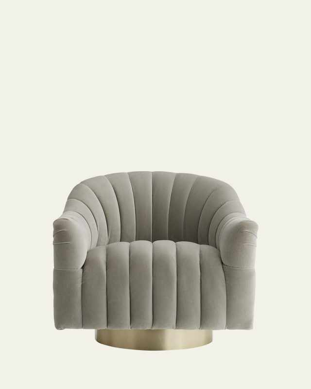 Springsteen Velvet Swivel Chair