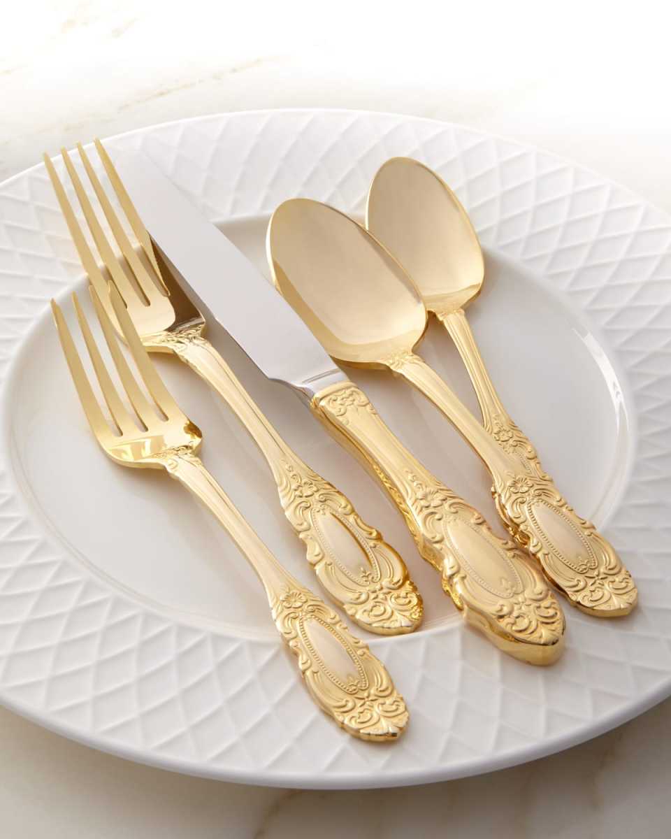 65-Piece Gold-Plated Grand Duchess Flatware Service
