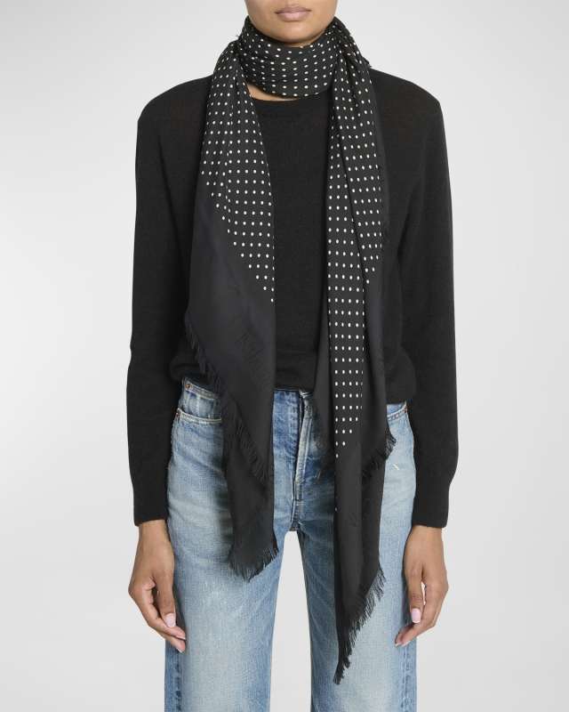 Polka-Dot Modal-Blend Scarf