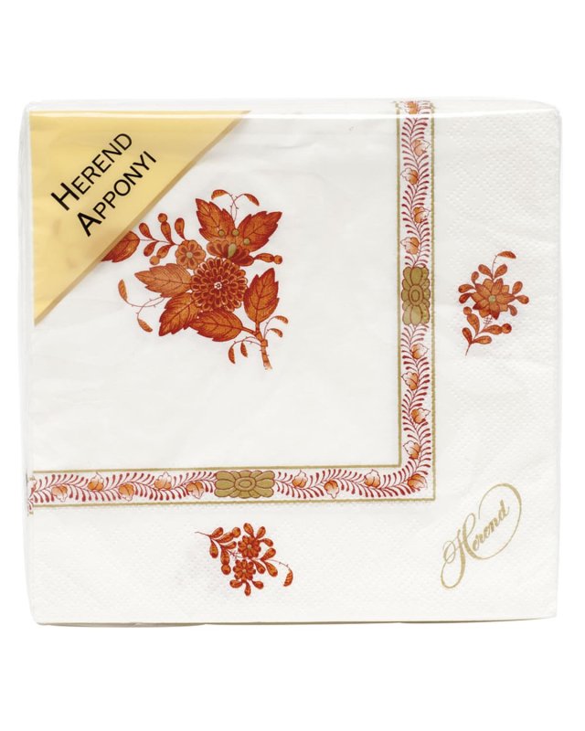 Chinese Bouquet Rust Paper Napkins, Set of 20