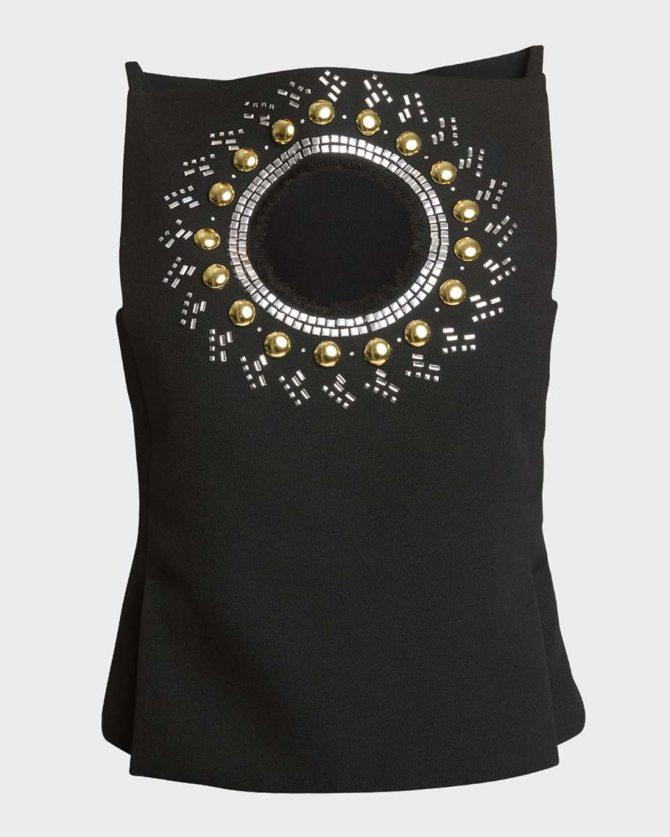 Haut Embellished Cutout Blouse