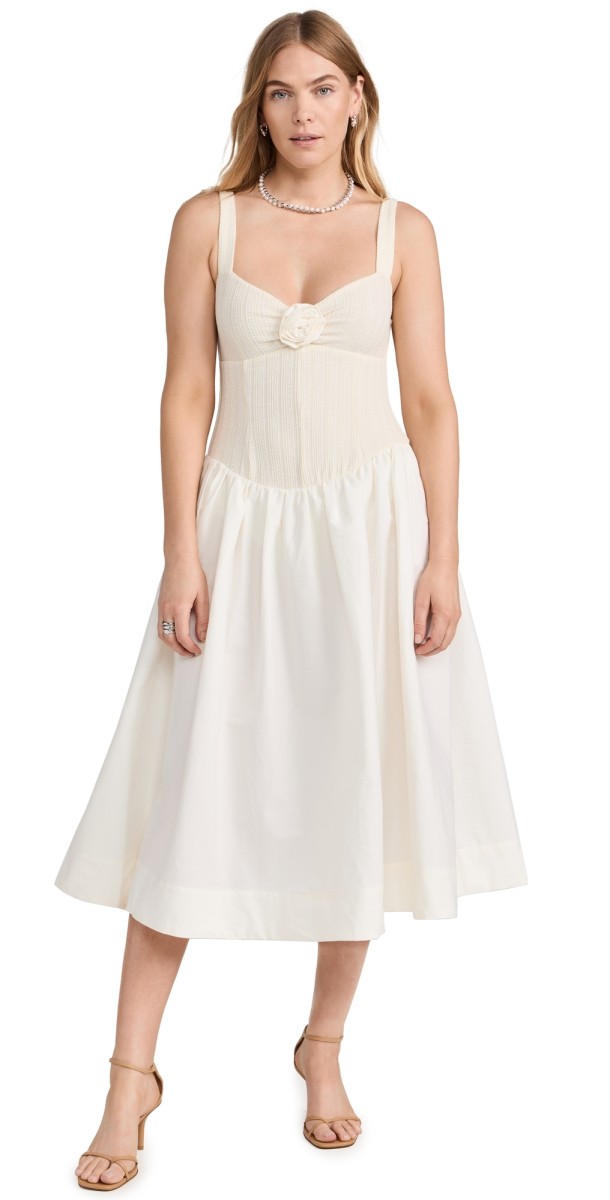 For Love & Lemons Billie Midi Dress Cream