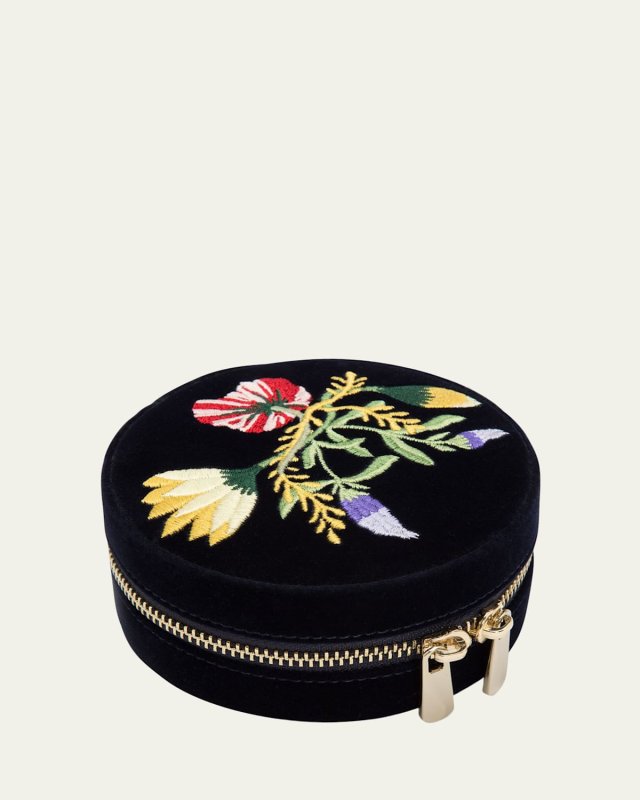Zoe Round Travel Jewelry Case