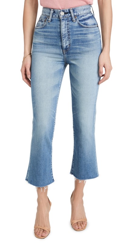 MOUSSY VINTAGE Cropped Flare Jeans Blue