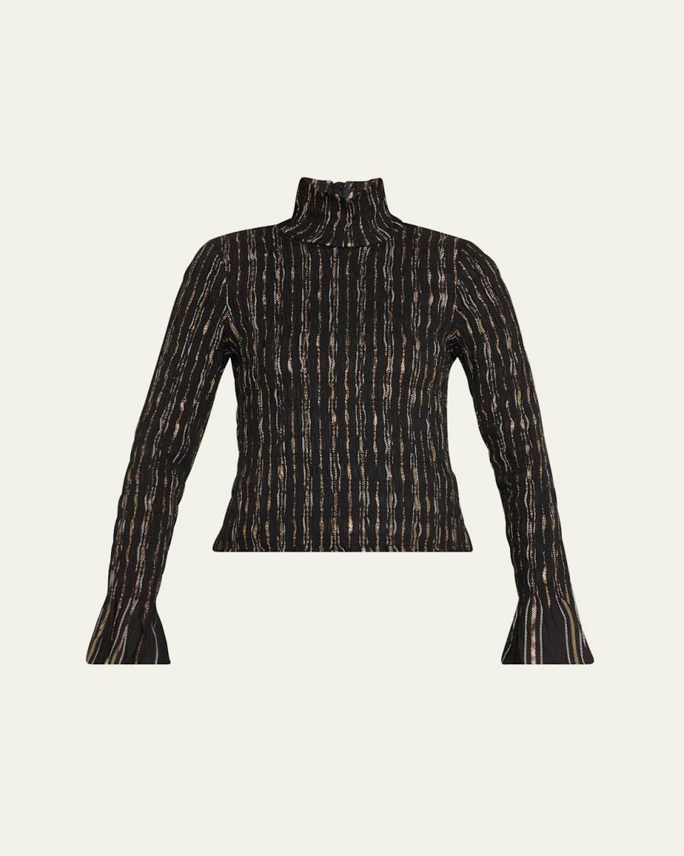 Cooper Smocked Turtleneck Top