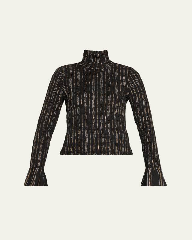 Cooper Smocked Turtleneck Top
