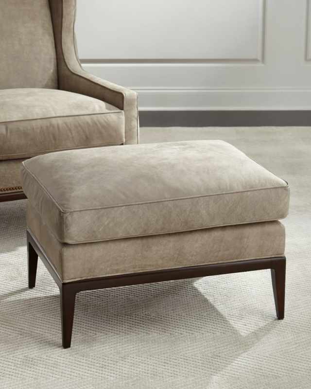 Idris Leather Ottoman