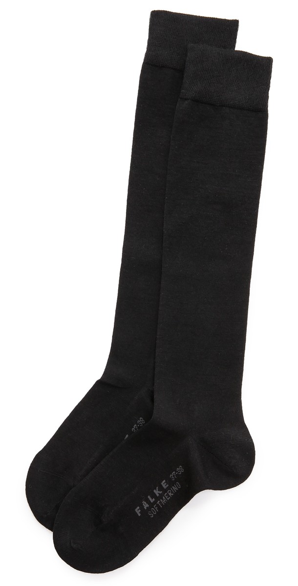Falke Soft Merino Knee High Socks Black