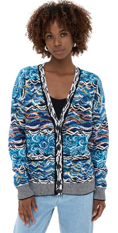 Missoni Buttoned Cardigan Multicolor Blue Tones
