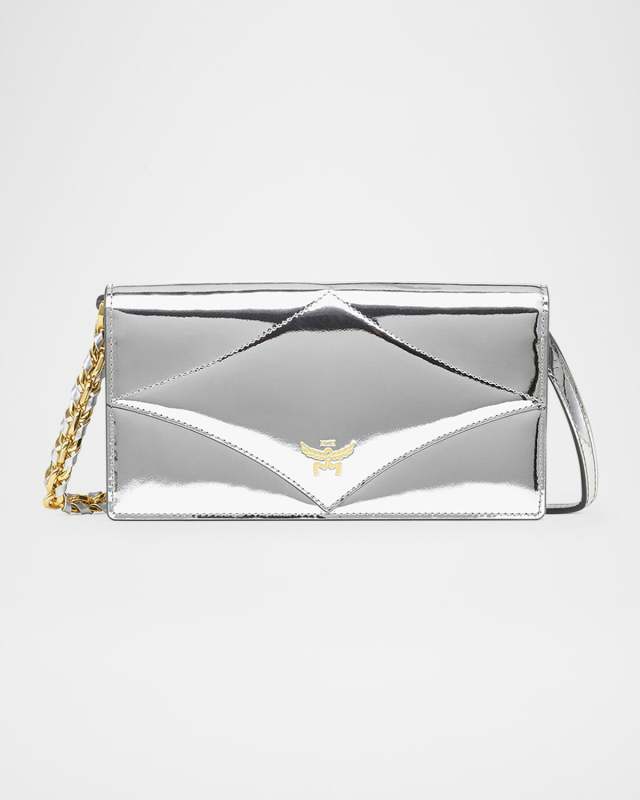 Diamond Leather Wallet on Chain