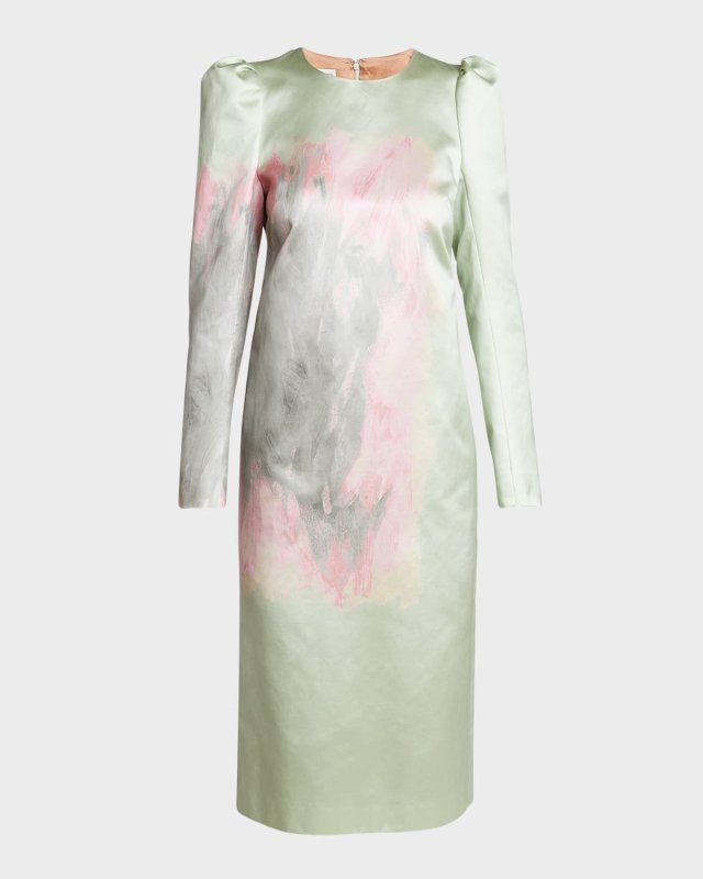 Duffy Paint Stroke Print Sheath Dress