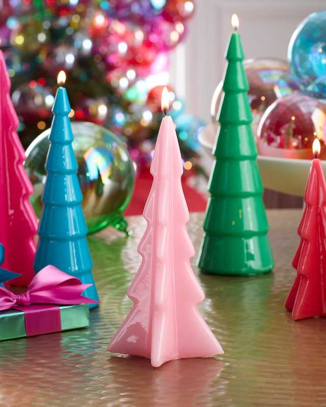 Pink Christmas Tree Candle