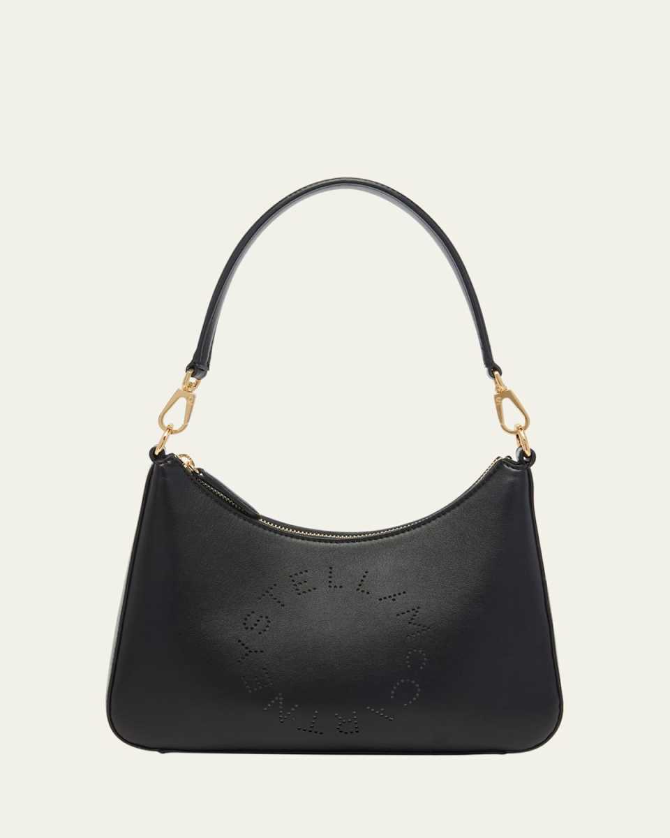 Logo Vegan Leather Hobo Shoulder Bag