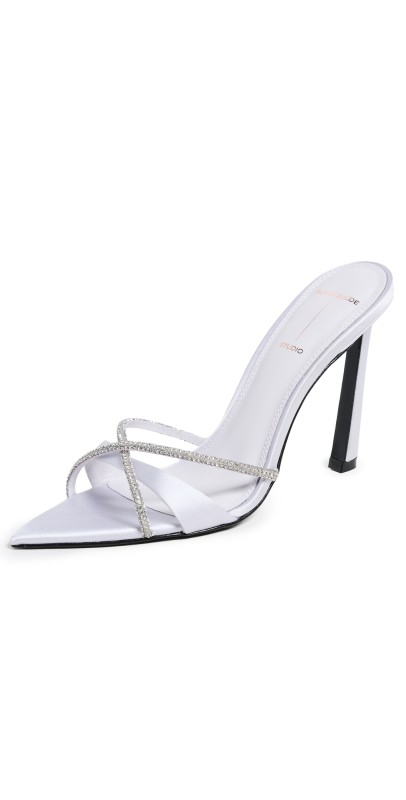 Black Suede Studio Sienna Sandals Lilac